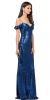 Cold Shoulder Sweetheart Neck Long Sequins Prom Dress in an alternative image